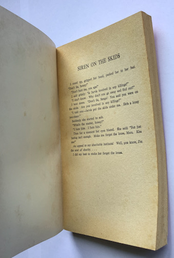 SIREN ON THE SKIDS Australian pulp fiction crime book 1958